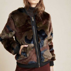 Anthropologie Women’s Marrakech Camo Faux Fur Bomb